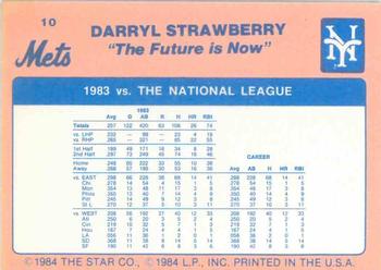 1984 Star Darryl Strawberry - Separated #10 Darryl Strawberry Back