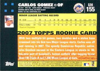 2007 Topps Updates & Highlights #UH155 Carlos Gomez Back