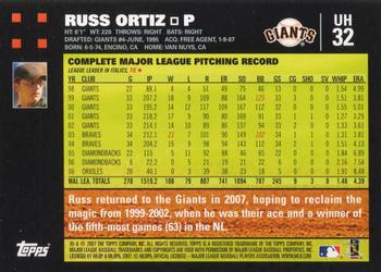 2007 Topps Updates & Highlights #UH32 Russ Ortiz Back