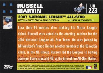 2007 Topps Updates & Highlights #UH223 Russell Martin Back
