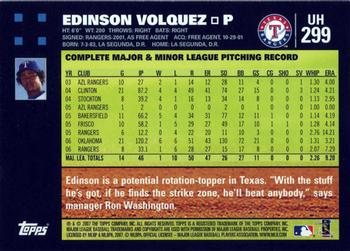 2007 Topps Updates & Highlights #UH299 Edinson Volquez Back