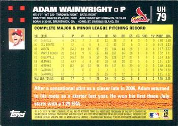 2007 Topps Updates & Highlights #UH79 Adam Wainwright Back