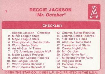 1985 Star Reggie Jackson - Separated #1 Reggie Jackson Back