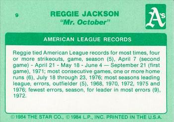 1985 Star Reggie Jackson - Separated #9 Reggie Jackson Back