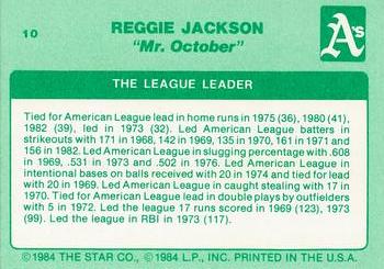 1985 Star Reggie Jackson - Separated #10 Reggie Jackson Back
