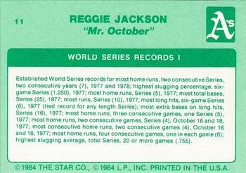 1985 Star Reggie Jackson - Separated #11 Reggie Jackson Back