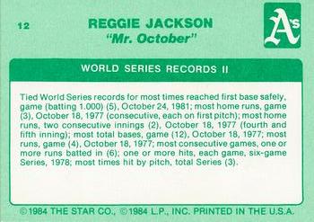 1985 Star Reggie Jackson - Separated #12 Reggie Jackson Back