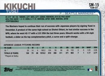 2019 Topps Seattle Mariners #SM-15 Yusei Kikuchi Back