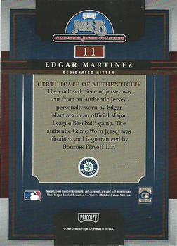 2005 Playoff Prestige - MLB Game-Worn Jersey Collection #11 Edgar Martinez Back