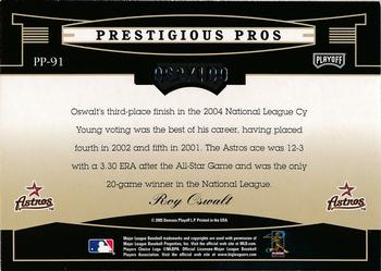 2005 Playoff Prestige - Prestigious Pros Bronze #PP-91 Roy Oswalt Back