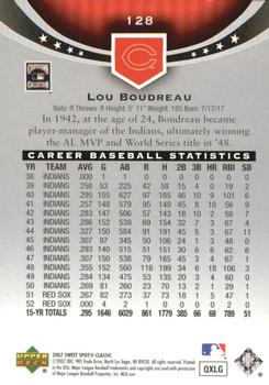 2007 Upper Deck Sweet Spot Classic #128 Lou Boudreau Back