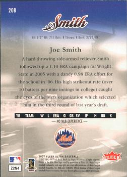 2007 Ultra #208 Joe Smith Back