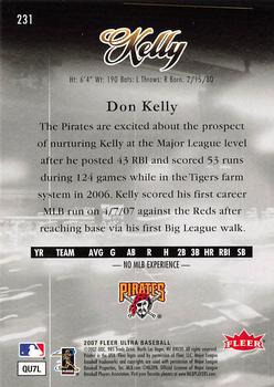2007 Ultra #231 Don Kelly Back