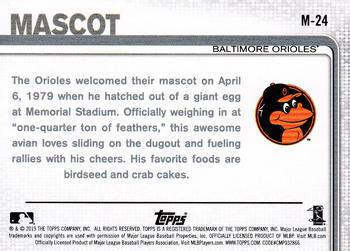 2019 Topps Opening Day - Mascots #M-24 Oriole Bird Back