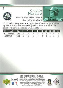 2007 Upper Deck #41 Oswaldo Navarro Back
