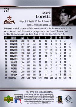 2007 Upper Deck #724 Mark Loretta Back