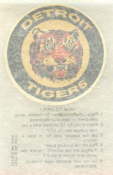 1970 Kellogg's 3-D Super Stars - Iron-On Patches #NNO Detroit Tigers Back