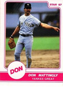 1987 Star Don Mattingly - Sticker - Separated #NNO Don Mattingly Front