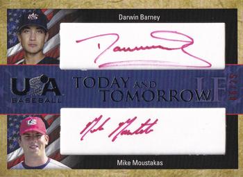 2006-07 USA Baseball Box Set  - Today And Tomorrow Signatures Red #9 Darwin Barney / Mike Moustakas Front