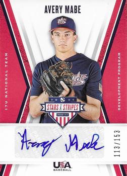 2019 Panini USA Baseball Stars & Stripes - 17U National Team Signatures #17U-AM Avery Mabe Front