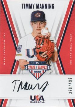 2019 Panini USA Baseball Stars & Stripes - 18U National Team Signatures Black Ink #TM Timmy Manning Front