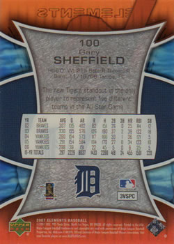 2007 Upper Deck Elements #100 Gary Sheffield Back