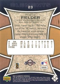 2007 Upper Deck Elements #23 Prince Fielder Back