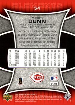 2007 Upper Deck Elements #54 Adam Dunn Back