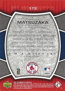 2007 Upper Deck Elements #173 Daisuke Matsuzaka Back