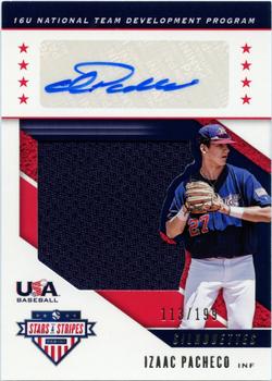 2019 Panini USA Baseball Stars & Stripes - USA BB Silhouettes Signatures Jerseys #USA-FI Izaac Pacheco Front