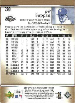2007 Upper Deck First Edition #290 Jeff Suppan Back