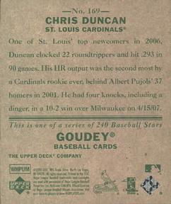 2007 Upper Deck Goudey #169 Chris Duncan Back