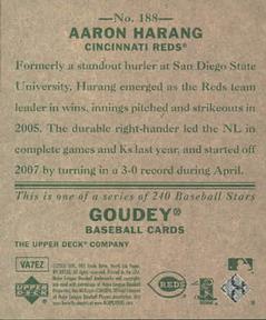 2007 Upper Deck Goudey #188 Aaron Harang Back