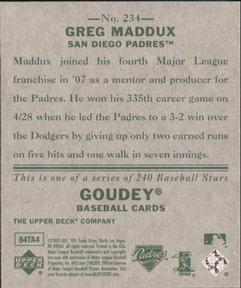 2007 Upper Deck Goudey #234 Greg Maddux Back