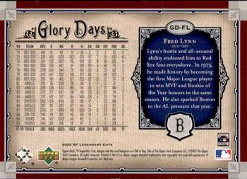 2005 SP Legendary Cuts - Glory Days #GD-FL Fred Lynn Back