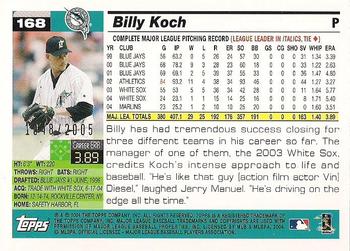 2005 Topps - Gold #168 Billy Koch Back