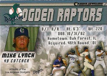 2004 Cassar Jewelers Ogden Raptors #NNO Mike Lynch Back