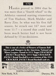 2005 Topps Cracker Jack - Mini Red #173 Rich Harden Back