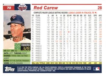 2005 Topps Retired Signature Edition - Gold #72 Rod Carew Back