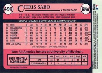 2005 Topps Rookie Cup - Reprints Chrome Refractor #66 Chris Sabo Back
