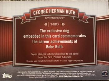 2012 Topps - Factory Set Bonus: Babe Ruth Commemorative Rings #BR5 Babe Ruth Back