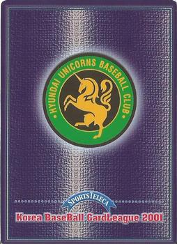 2001 Teleca Hyundai Unicorns Card Game #29 Il-Young Ma Back