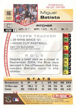 2005 Topps Total - Silver #116 Miguel Batista Back