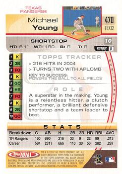 2005 Topps Total - Silver #470 Michael Young Back