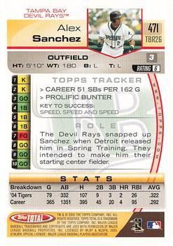 2005 Topps Total - Silver #471 Alex Sanchez Back