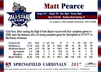 2017 Grandstand Texas League All-Stars North #NNO Matt Pearce Back