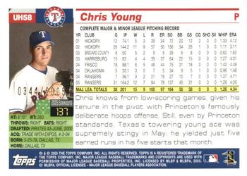 2005 Topps Updates & Highlights - Gold #UH58 Chris Young Back