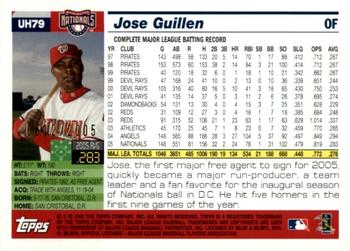 2005 Topps Updates & Highlights - Gold #UH79 Jose Guillen Back