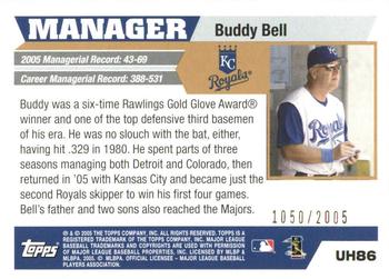 2005 Topps Updates & Highlights - Gold #UH86 Buddy Bell Back