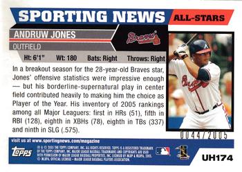 2005 Topps Updates & Highlights - Gold #UH174 Andruw Jones Back